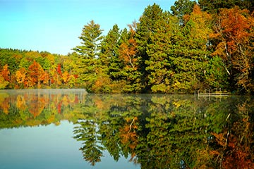 Scenic view of river and trees in Minnesota